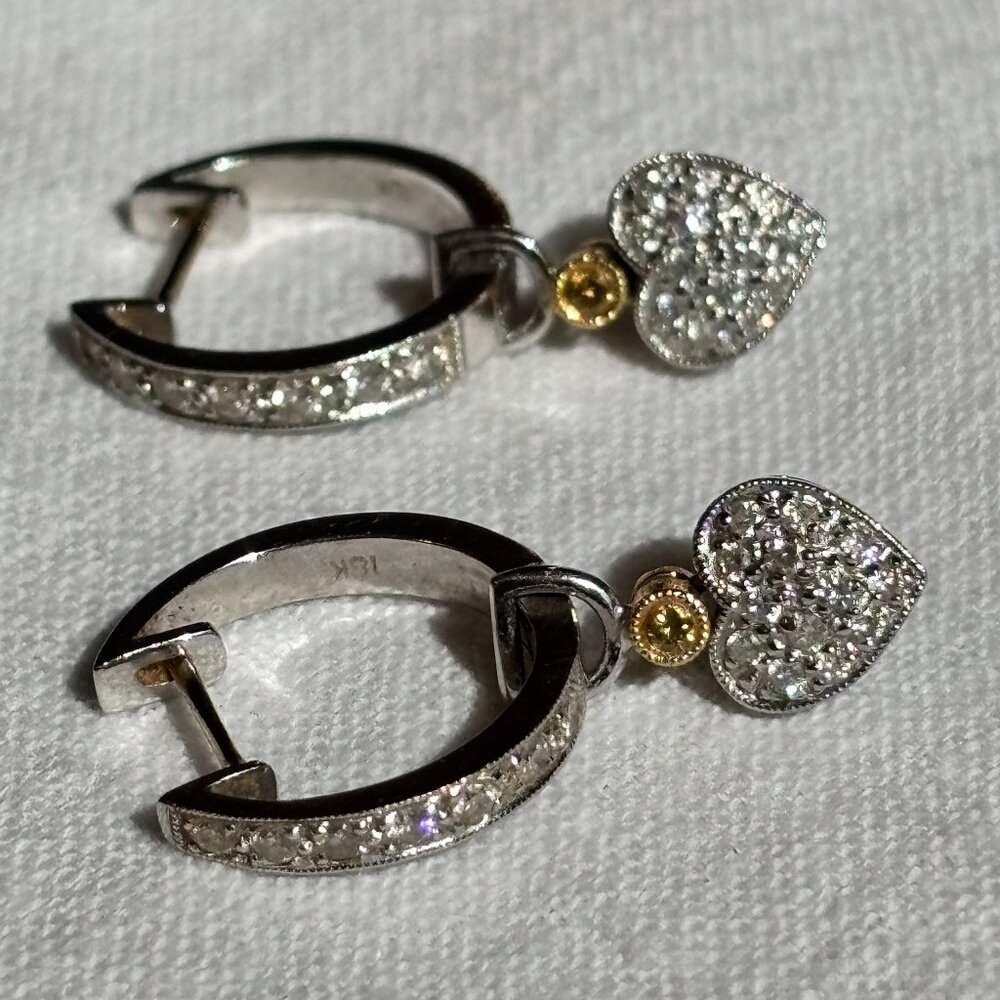 18K Gold Heart Earrings